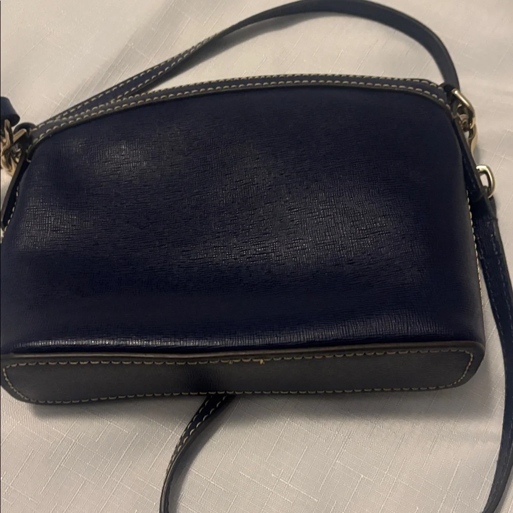 Dooney & Bourke Navy Saffiano Leather East/West Pocket Crossbody Durable - Picture 3 of 14